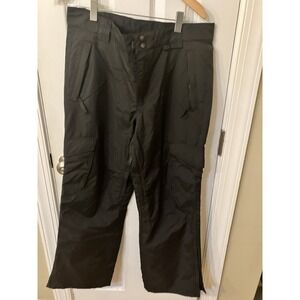 Slalom Water Resistant Insulated Men's Side Zip Cargo Snow Pants, Black-Med Ski